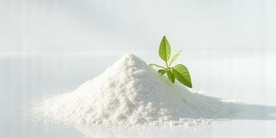 Crystalline allantoin powder with a subtle botanical accent