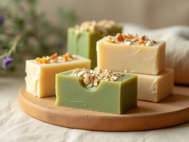 Beautifully textured handcrafted soap bars